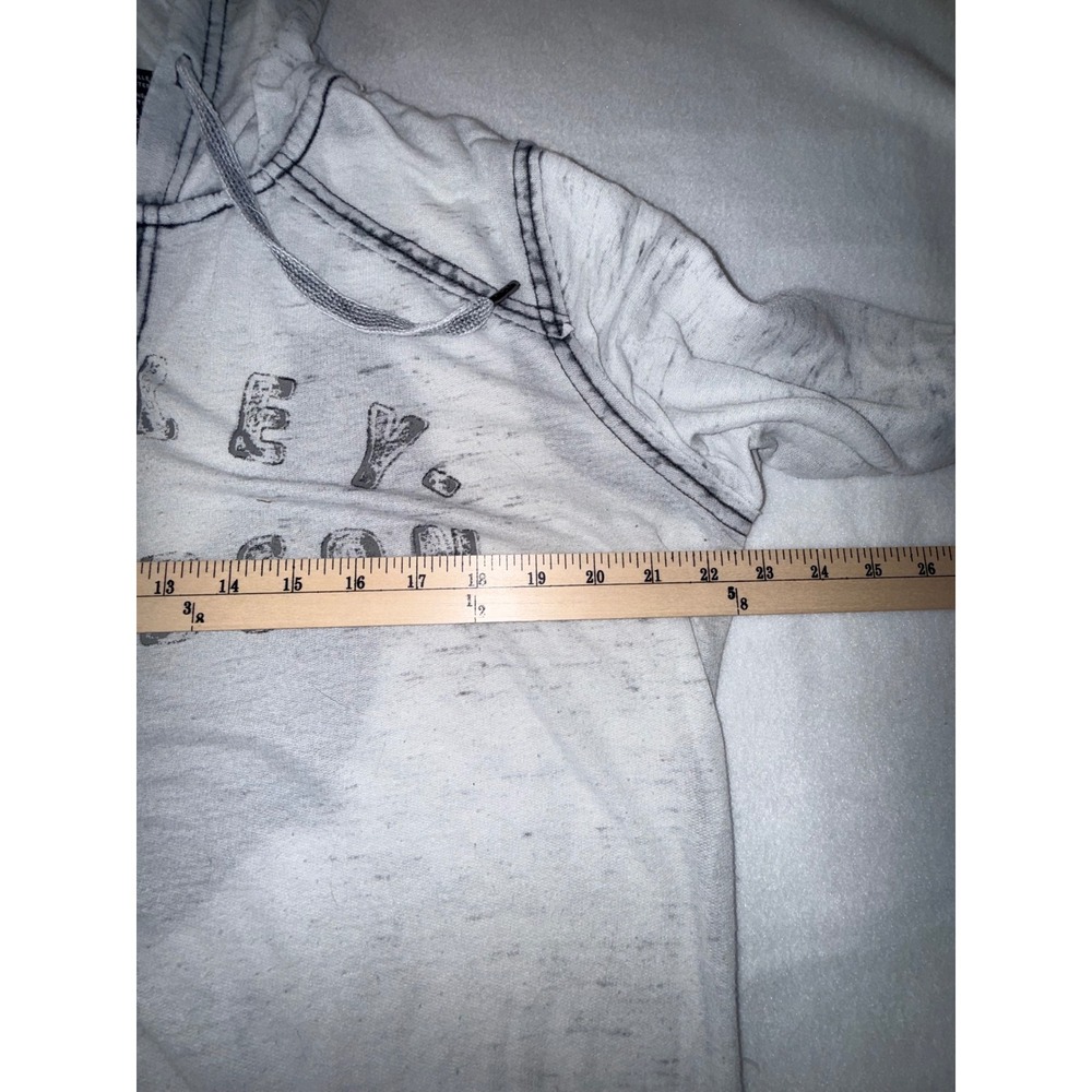 Harley Davidson Hoodie Womens XL Gray Fair Burnout Graphic Zip Up Eagle Logo - Picture 6 of 15